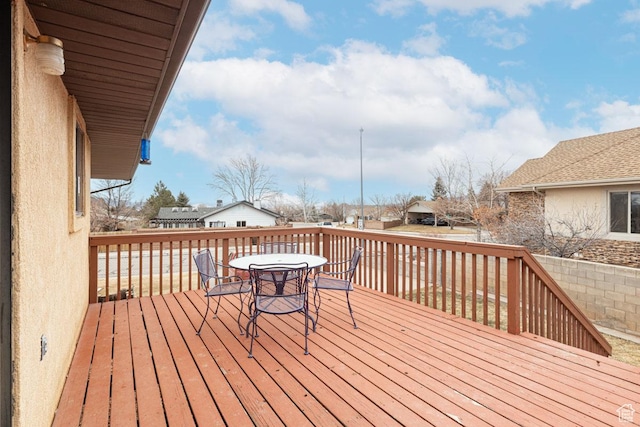 161 S Canyon Rd E, Parowan, UT 84761 - wooden terrace featuring a residential view and outdoor dining area