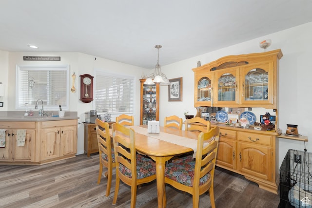 2922 S 500 E, Vernal, UT 84078 - dining area with light wood-style floors, a chandelier, and recessed lighting