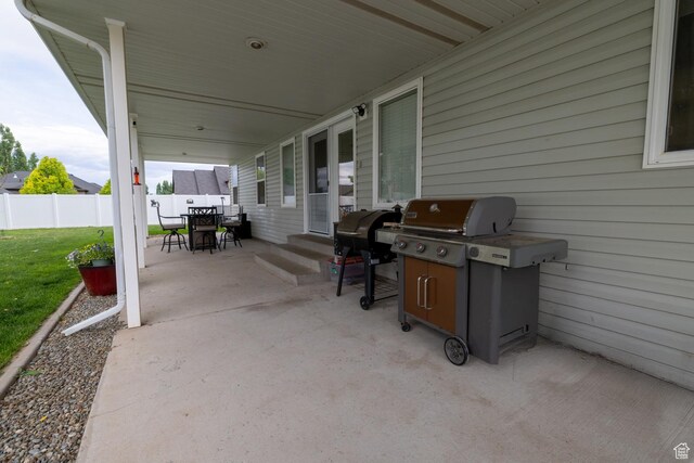 2922 S 500 E, Vernal, UT 84078 - view of patio / terrace with outdoor dining space, area for grilling, and entry steps