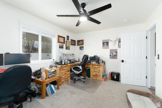 2922 S 500 E, Vernal, UT 84078 - carpeted office with ceiling fan