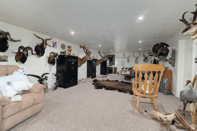 2922 S 500 E, Vernal, UT 84078 - living area featuring carpet, baseboards, and recessed lighting