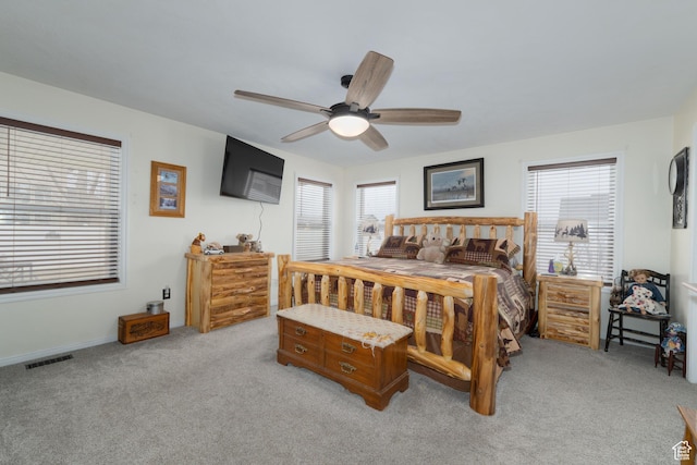 2922 S 500 E, Vernal, UT 84078 - bedroom with light colored carpet, multiple windows, and ceiling fan