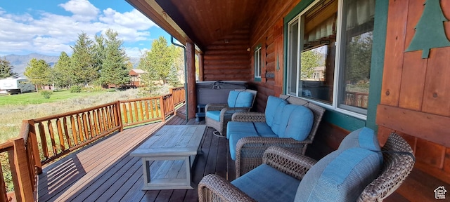 5085 Trumpeter, Island Park, ID 83429 - deck featuring a mountain view