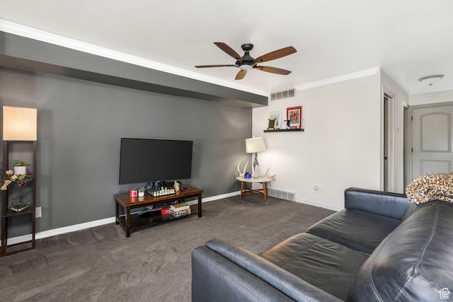 856 E Cedar Pine Ct Unit 21, Salt Lake City, UT 84106 - living room with a ceiling fan, visible vents, carpet floors, and baseboards