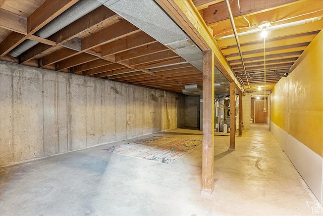 view of unfinished below grade area