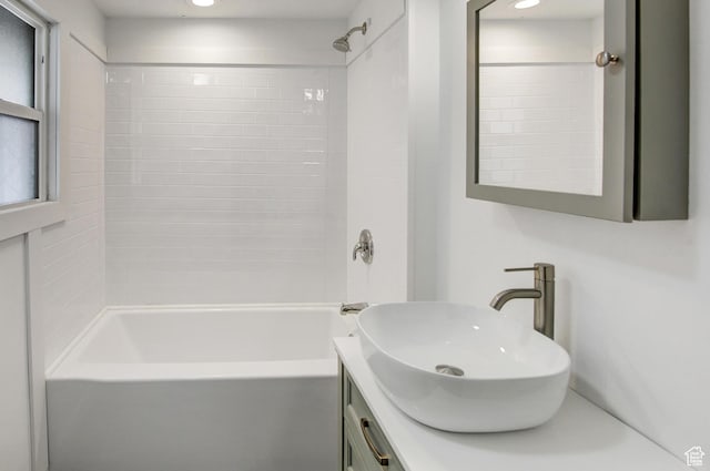 1278 E 22nd St S, Ogden, UT 84401 - bathroom featuring recessed lighting, shower / washtub combination, and vanity