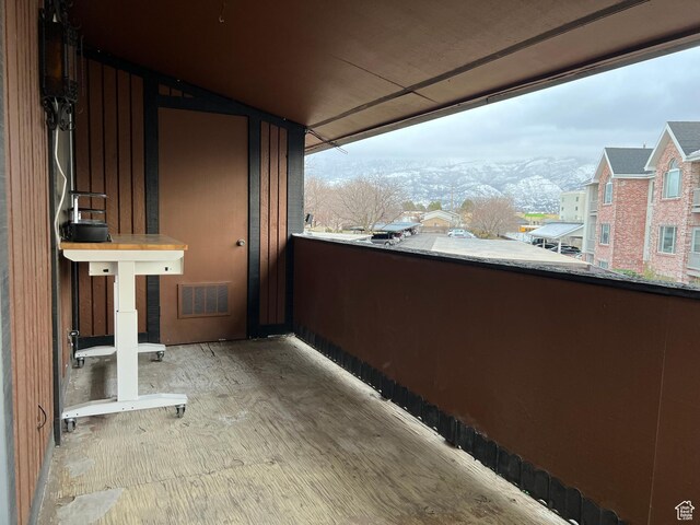 balcony with a mountain view