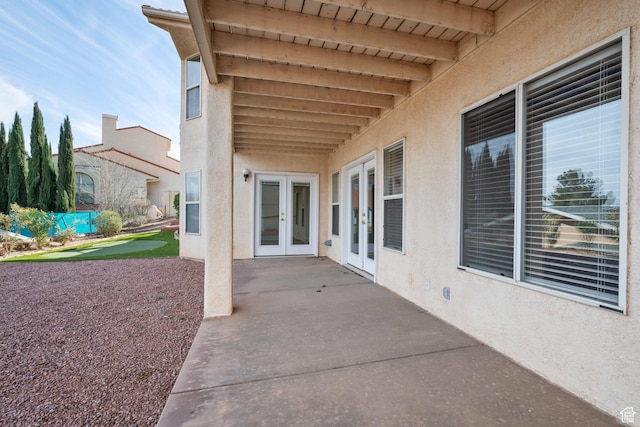 view of patio / terrace featuring french doors