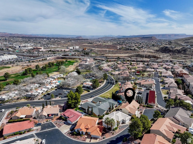 bird's eye view with a residential view