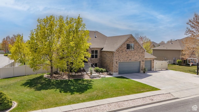2581 W 2675 N, Farr West, UT 84404 - obstructed view of property with fence, a front yard, and brick siding