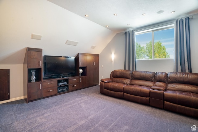 2581 W 2675 N, Farr West, UT 84404 - living area featuring recessed lighting, carpet flooring, and vaulted ceiling