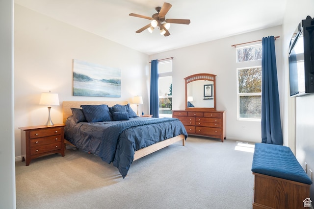 2581 W 2675 N, Farr West, UT 84404 - bedroom featuring multiple windows, ceiling fan, and light carpet