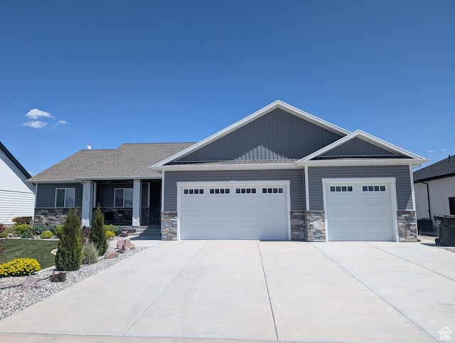 1060 N 100 E, Preston, ID 83263 - craftsman inspired home featuring stone siding, a garage, and concrete driveway