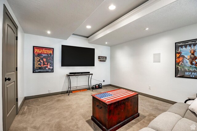 2652 E 6500 S, Uintah, UT 84403 - carpeted living area with baseboards, recessed lighting, and a textured ceiling