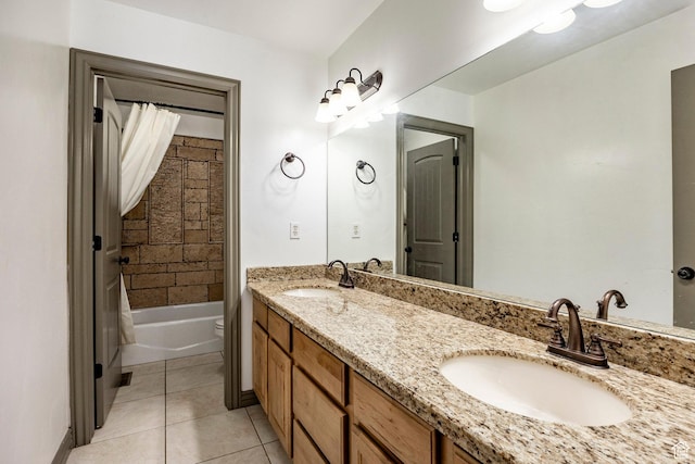 2652 E 6500 S, Uintah, UT 84403 - full bath featuring tile patterned flooring, double vanity, toilet, and shower / tub combo