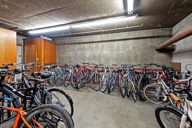 garage with bike storage