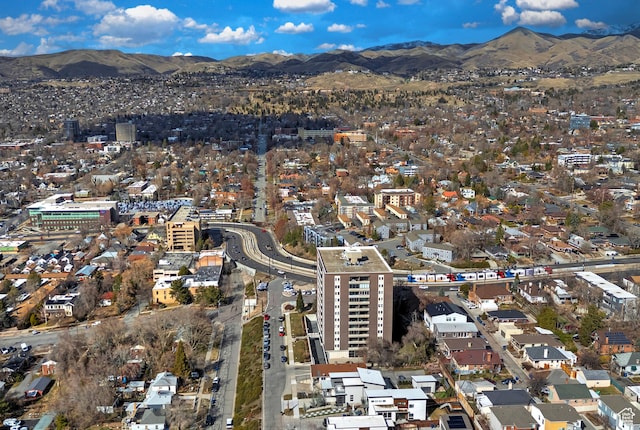 aerial view featuring a mountain view