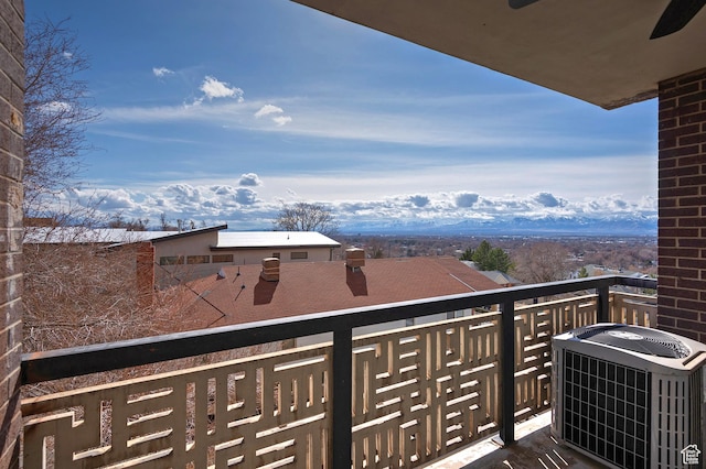 balcony with central air condition unit