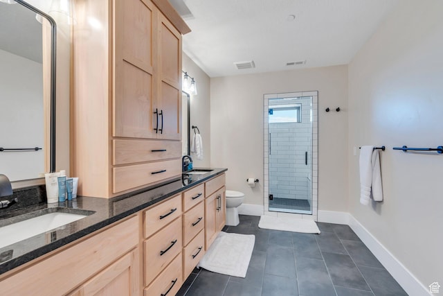 1413 N 1500 E, Provo, UT 84604 - full bath featuring baseboards, double vanity, a sink, a shower stall, and toilet