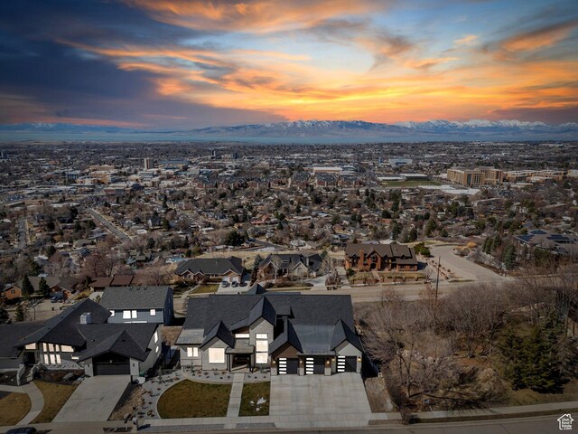 1413 N 1500 E, Provo, UT 84604 - aerial view at dusk featuring a mountain view and a residential view