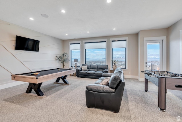 1413 N 1500 E, Provo, UT 84604 - recreation room featuring a wealth of natural light, light colored carpet, recessed lighting, and billiards
