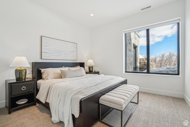 9774 N Red Hawk Trl, Park City, UT 84098 - bedroom with light colored carpet, recessed lighting, baseboards, and visible vents