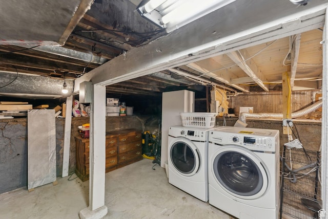 interior space featuring washer and clothes dryer