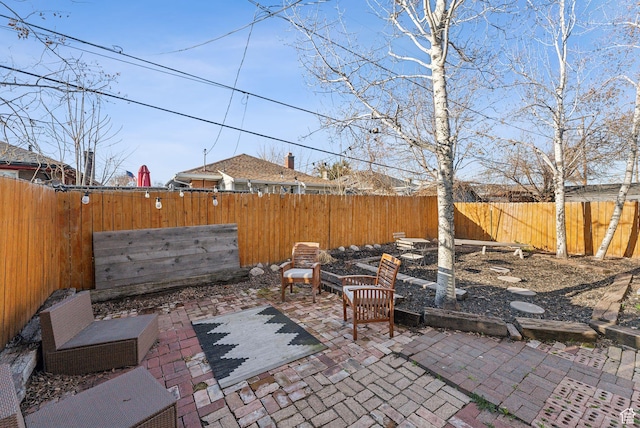 view of patio with a fenced backyard