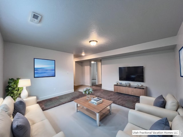 2245 S Beachcomber Ln, Garden City, UT 84028 - living area with carpet, baseboards, and a textured ceiling