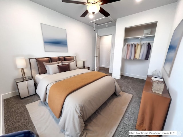 2245 S Beachcomber Ln, Garden City, UT 84028 - bedroom with a closet, attic access, baseboards, and carpet