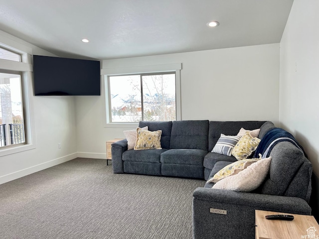 833 W Sunrise Cir, Garden City, UT 84028 - carpeted living area with baseboards and recessed lighting