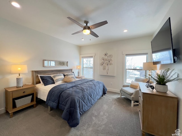 833 W Sunrise Cir, Garden City, UT 84028 - bedroom with multiple windows, recessed lighting, baseboards, and carpet