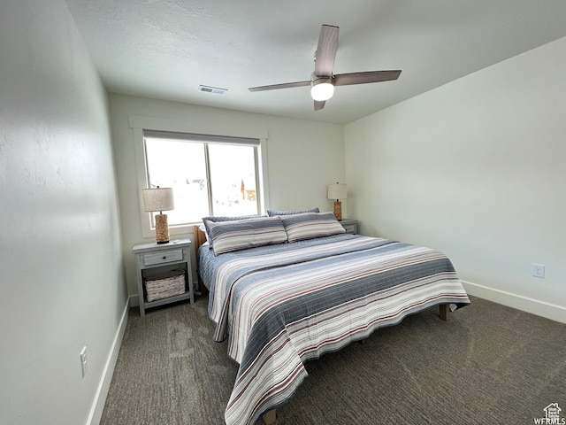 833 W Sunrise Cir, Garden City, UT 84028 - carpeted bedroom featuring a ceiling fan, baseboards, and visible vents