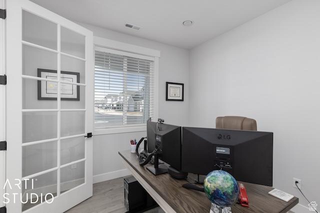 2211 W Parkview Dr, Syracuse, UT 84075 - office space with visible vents, baseboards, and wood finished floors