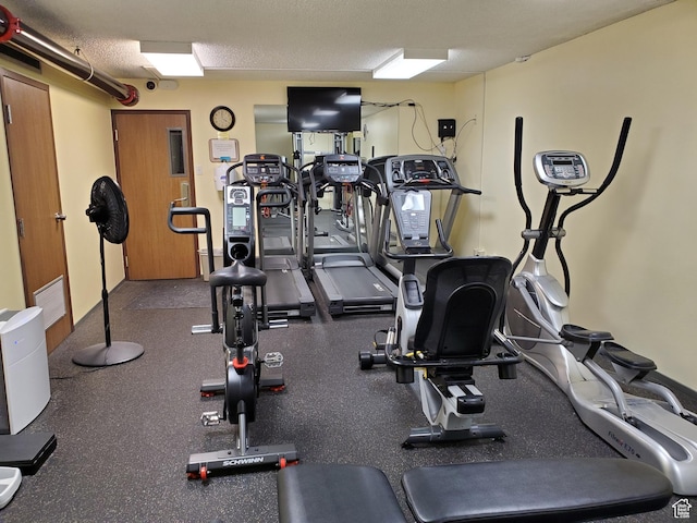 123 E 2nd Ave N Unit T-9, Salt Lake City, UT 84103 - workout area featuring a textured ceiling