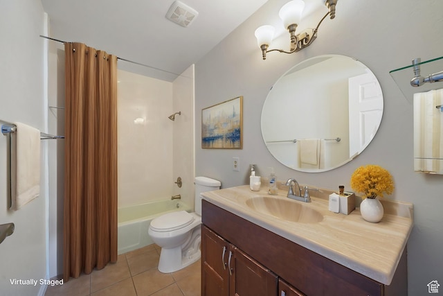 123 E 2nd Ave N Unit T-9, Salt Lake City, UT 84103 - bathroom featuring tile patterned flooring, visible vents, toilet, shower / bath combo with shower curtain, and vanity