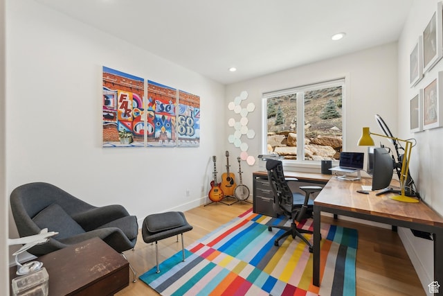 3599 Daybreaker Dr, Park City, UT 84098 - office featuring recessed lighting, baseboards, and wood finished floors
