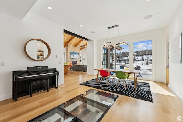 3599 Daybreaker Dr, Park City, UT 84098 - dining room with baseboards, wood finished floors, and recessed lighting