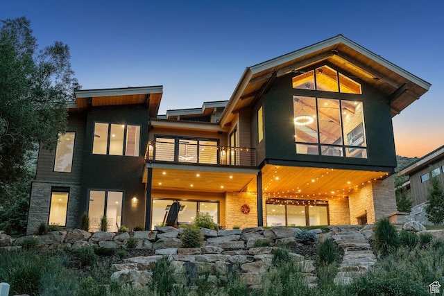 3599 Daybreaker Dr, Park City, UT 84098 - rear view of house featuring a balcony
