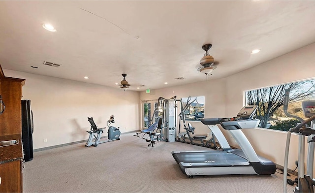 409 N Country Ln Unit 3, St George, UT 84770 - exercise area with recessed lighting, visible vents, and baseboards