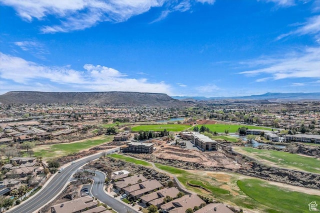 409 N Country Ln Unit 3, St George, UT 84770 - drone / aerial view with a residential view, a mountain view, and view of golf course