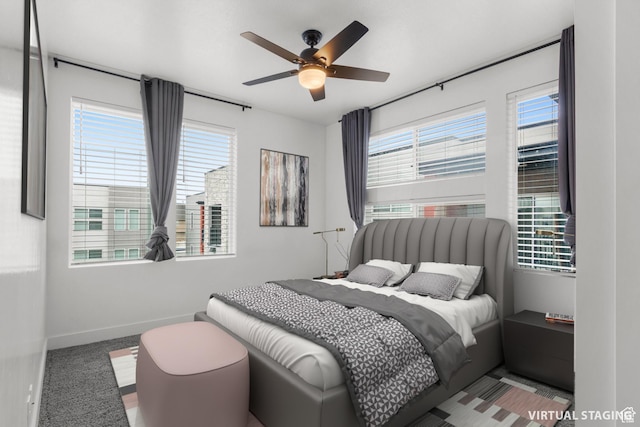 875 S Depot St Unit 344B, Clearfield, UT 84015 - bedroom with baseboards, multiple windows, and ceiling fan