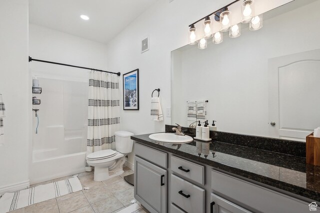 1134 E 3300 S Unit 216, Millcreek, UT 84106 - full bath featuring tile patterned floors, visible vents, toilet, shower / bath combination with curtain, and vanity