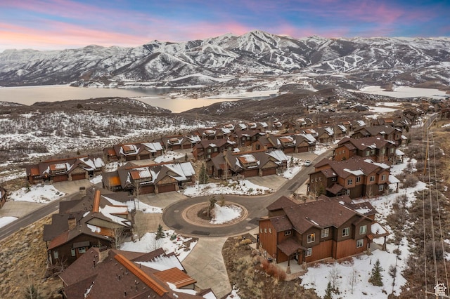 1733 E Viewside Cir, Hideout, UT 84036 - snowy aerial view featuring a residential view and a mountain view
