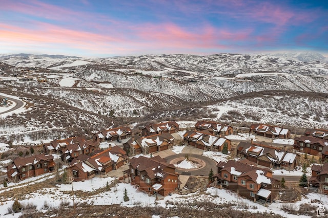 1733 E Viewside Cir, Hideout, UT 84036 - snowy aerial view featuring a residential view and a mountain view