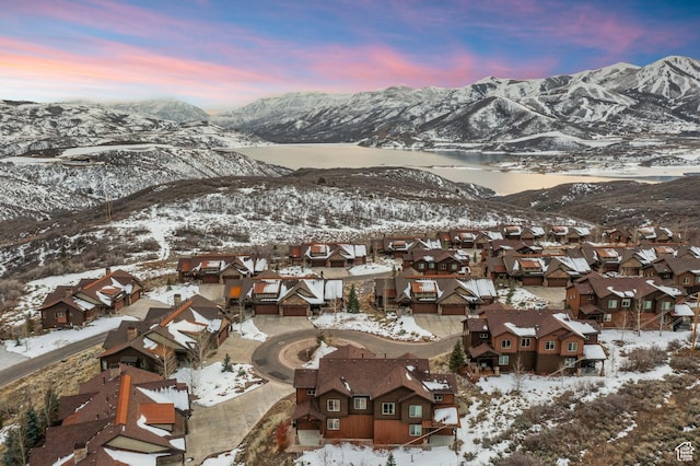 1733 E Viewside Cir, Hideout, UT 84036 - snowy aerial view with a mountain view and a residential view