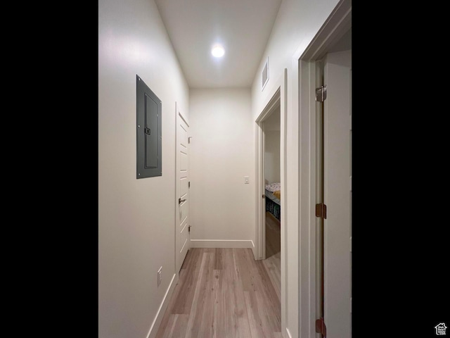 3578 S 805 E Unit 237, Millcreek, UT 84106 - corridor featuring electric panel, light wood-style floors, visible vents, and baseboards