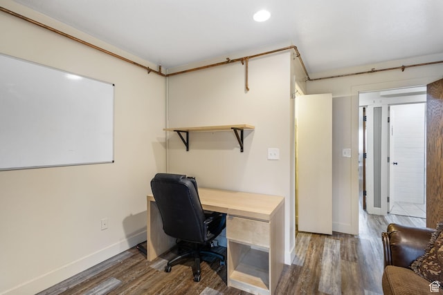 6948 W Dusty Rose Cir, Herriman, UT 84065 - office space with recessed lighting, baseboards, and wood finished floors