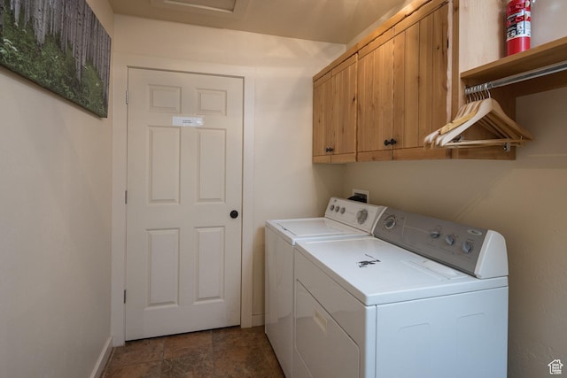 3686 S Spanish Valley Dr Unit U-3, Moab, UT 84532 - laundry room featuring baseboards, cabinet space, and separate washer and dryer