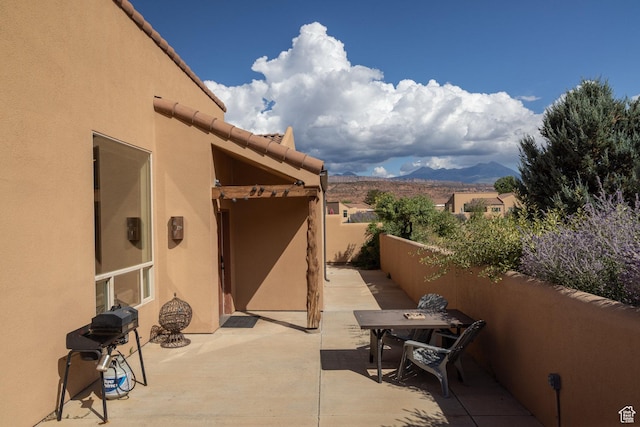 3686 S Spanish Valley Dr Unit U-3, Moab, UT 84532 - view of patio / terrace with a mountain view